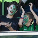 Fanoušci Bohemians v klubových barvách.