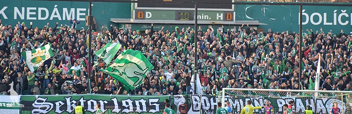 Bohemians - Plzeň 5:2, dění na tribunách