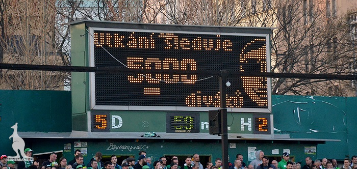 Bohemians - Plzeň 5:2, dění na tribunách
