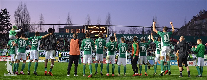 Bohemians - Plzeň 5:2, dění na tribunách
