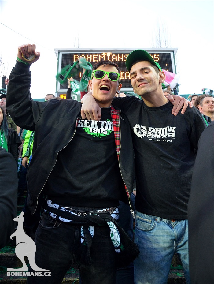 Bohemians - Plzeň 5:2, dění na tribunách