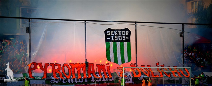 Dění na tribunách Bohemians - Jihlava 1:1