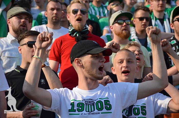 Dění na tribunách Bohemians - Jihlava 1:1