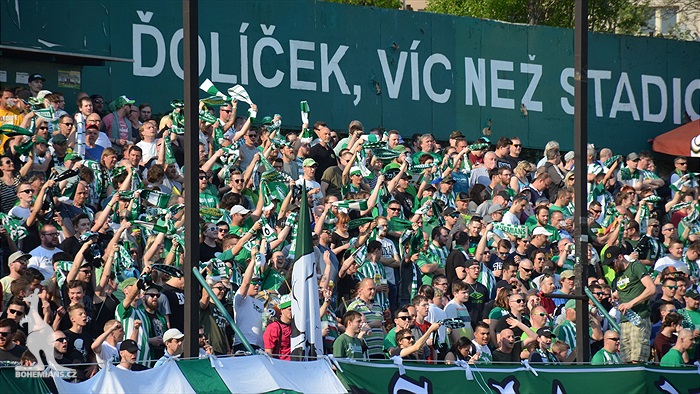 Dění na tribunách Bohemians - Jihlava 1:1