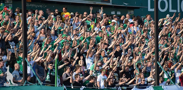 Dění na tribunách Bohemians - Jihlava 1:1