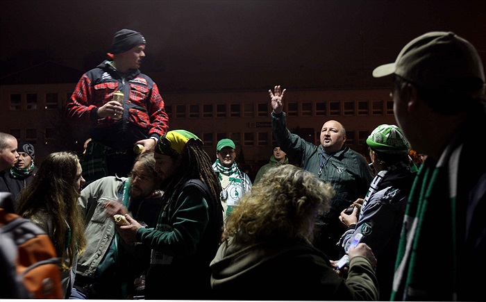 Výjezd fanoušků do Ostravy.