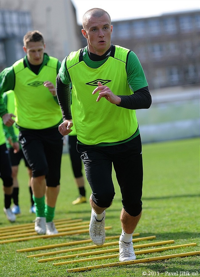 Předzápasový trénink v Ďolíčku. Bohemka se připravuje na Příbram.