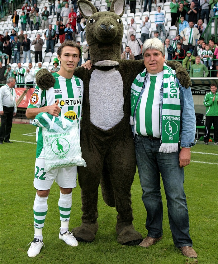 Hráč utkání - Aziz Ibragimov a patron zápasu a partner utkání - Karel Rys.