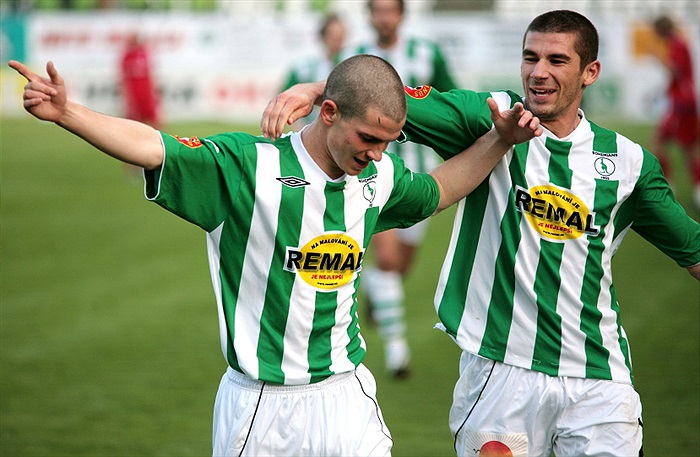 Bartek slaví první ligový gól.