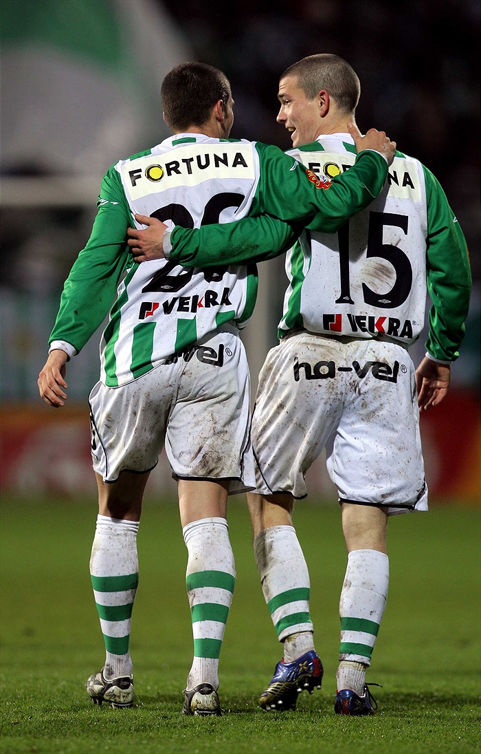 David Bartek a Jan Rezek po prvním gólu.