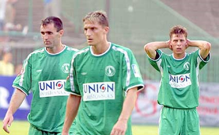 Janáček, Obermajer a Šírl po porážce 0:1 s Libercem (podzim 2002)