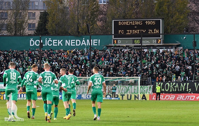 Bohemians - Zlín 3:2 (0:2)