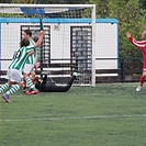 Jakub Habětín (10) se raduje z naší první branky, kterou vsítil Dominik Kostka (vpravo )
