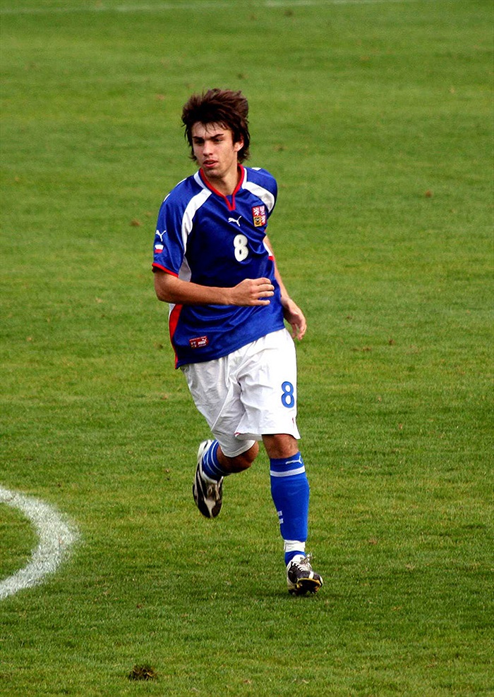 Jan Morávek v reprezentačním dresu proti Polsku [04.10.2007]