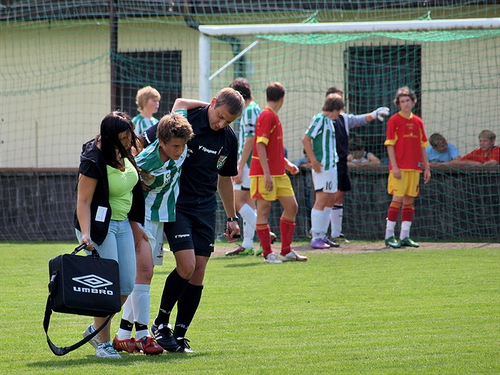 Již ve 21. minutě musel opustit hřiště pro zranění Adam Fotr