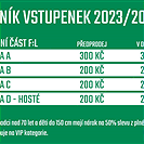 Ceník vstupenek 2023/2024