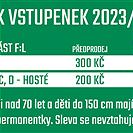 Ceník vstupenek 2023/2024