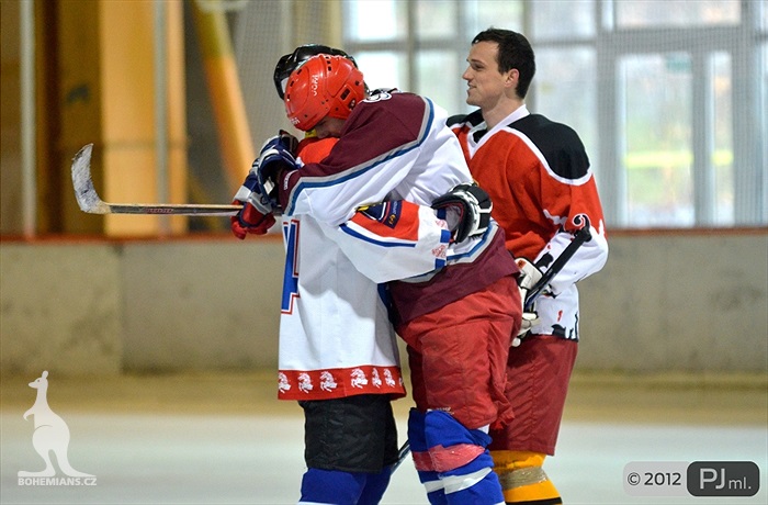 Hokejovou odvětu vyhráli mladí 9:6 - 2012