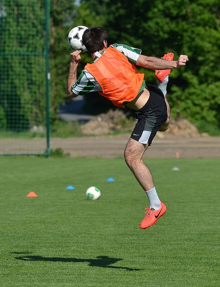 Jan Morávek na tréninku s dorostem